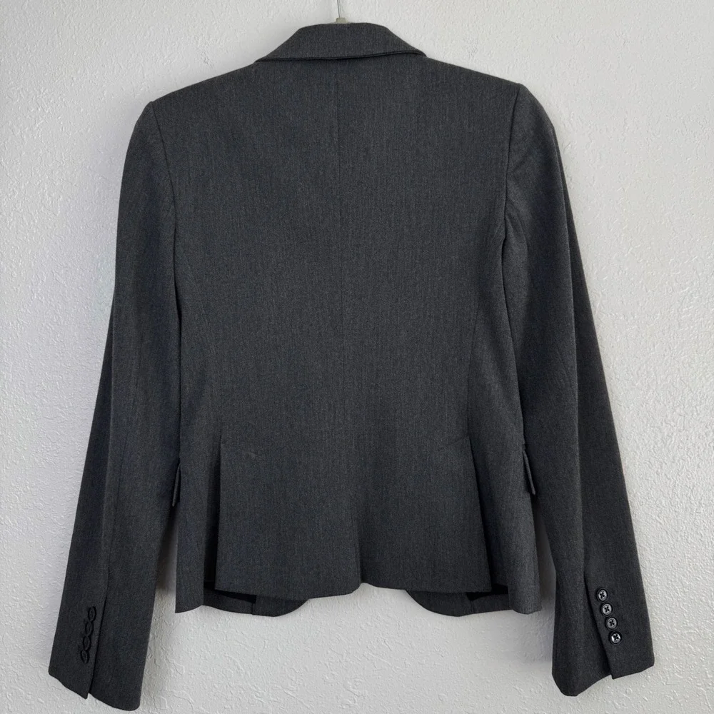 Express Charcoal Gray Single Button Tailored Blazer Jacket 6